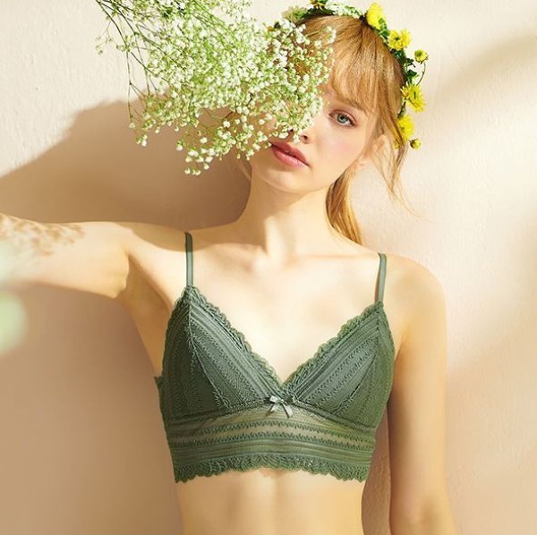 画像2:  ボヘミアン ファンシー ファッション ブラジャー ＋ショーツ 上下セット 見せブラ (2)