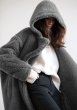 画像9: Women's mid-length  hooded lapel fashionable lamb wool  coat outer フード付きラペルフェイクファーラムウールミドルコート　アウター (9)