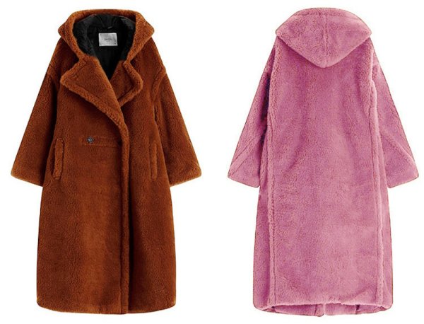画像19: Women's mid-length  hooded lapel fashionable lamb wool  coat outer フード付きラペルフェイクファーラムウールミドルコート　アウター (19)