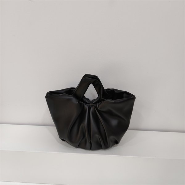 画像7: Women's Pleated Portable Leather Bucket Tote Shoulder Bag プリーツポータブルレザートートショルダー2WAYバッグ (7)