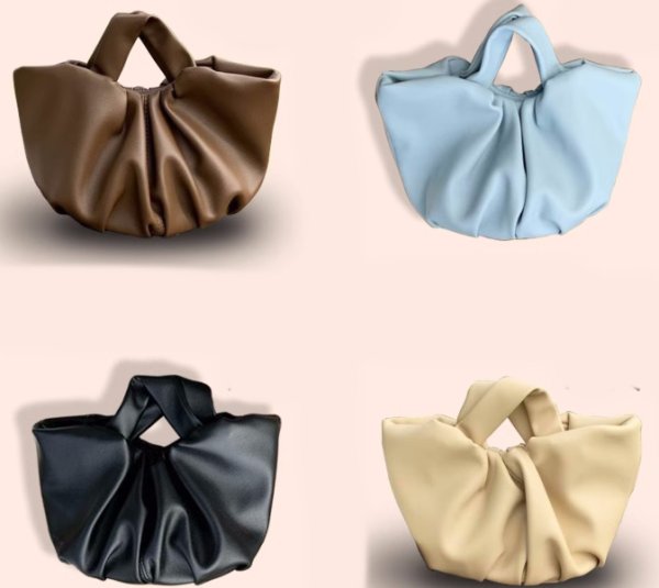 画像8: Women's Pleated Portable Leather Bucket Tote Shoulder Bag プリーツポータブルレザートートショルダー2WAYバッグ (8)