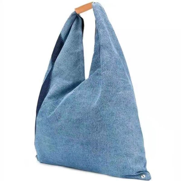 画像2: Women's Lazy style denim letter canvas  tote Shoulder Bag デニムキャンバスレタートートショルダー2WAYバッグ (2)