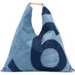 画像1: Women's Lazy style denim letter canvas  tote Shoulder Bag デニムキャンバスレタートートショルダー2WAYバッグ (1)