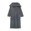 画像1: Women's Long large quilt lapel twist sweater jacket long coat outer ウーマンロングラージキルトラペルツイストニットロングコート　アウター (1)