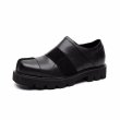 画像1: square toe leather Thick-soled loafers boots 　メンズスクエアトゥプラットホームレザースリッポンスニーカーブーツ (1)