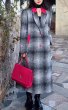 画像3: Women's retro plaid tweed long coat outer ウーマンツイードロングコート アウター (3)