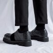 画像4: square toe leather Thick-soled loafers boots 　メンズスクエアトゥプラットホームレザースリッポンスニーカーブーツ (4)