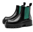 画像1: Men's niche square-toe Martin boots　レザークエアトゥサイドゴアマーティンブーツ (1)
