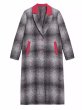 画像1: Women's retro plaid tweed long coat outer ウーマンツイードロングコート アウター (1)
