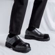 画像5: square toe leather Thick-soled loafers boots 　メンズスクエアトゥプラットホームレザースリッポンスニーカーブーツ (5)