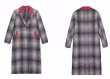 画像2: Women's retro plaid tweed long coat outer ウーマンツイードロングコート アウター (2)