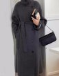 画像4: Women's stand-up collar wool double-sided woolen coat long coat outer ウーマンスタンドカラーロングコート　アウター (4)