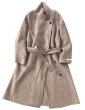 画像1: Women's stand-up collar wool double-sided woolen coat long coat outer ウーマンスタンドカラーロングコート　アウター (1)