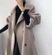 画像5: Women's stand-up collar wool double-sided woolen coat long coat outer ウーマンスタンドカラーロングコート　アウター (5)