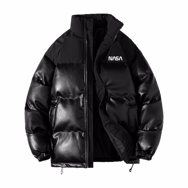 画像1: NASA×Leather down jacket　ナサ×レザーダウンジャケットブルゾンスタジャン (1)