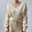 画像4: Women's Simple Slim Big Collar Cross Design Loose Casual Versatile Knitted 　クロスルーズニットセーター (4)