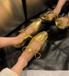 画像5: Round toe Mary Jane shoes with straps flat valley pumps　ストラップフラットバレーシューズ　パンプス (5)