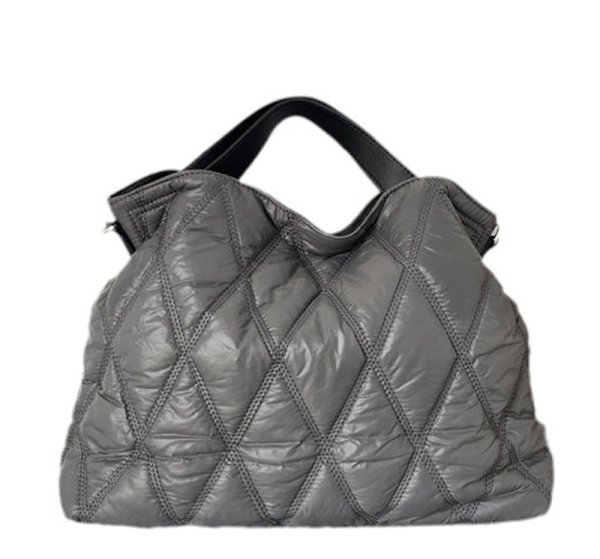 画像2: Women's New solid color down one-shoulder handbag tote Shoulder Bag ソリッドカラーダウンワンショルダーキルティングハンドバッグトートショルダー2WAYバッグ (2)