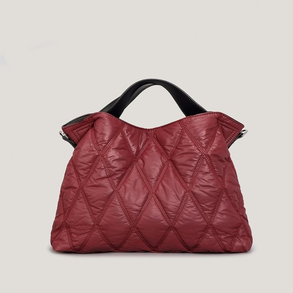 画像5: Women's New solid color down one-shoulder handbag tote Shoulder Bag ソリッドカラーダウンワンショルダーキルティングハンドバッグトートショルダー2WAYバッグ (5)