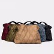 画像11: Women's New solid color down one-shoulder handbag tote Shoulder Bag ソリッドカラーダウンワンショルダーキルティングハンドバッグトートショルダー2WAYバッグ (11)