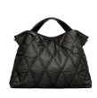 画像1: Women's New solid color down one-shoulder handbag tote Shoulder Bag ソリッドカラーダウンワンショルダーキルティングハンドバッグトートショルダー2WAYバッグ (1)