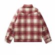 画像4: gradient plaid woolen jacket coat　ユニセックス男女兼用チェックウールジャケットブルゾンスタジャン (4)