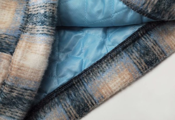 画像6: gradient plaid woolen jacket coat　ユニセックス男女兼用チェックウールジャケットブルゾンスタジャン (6)