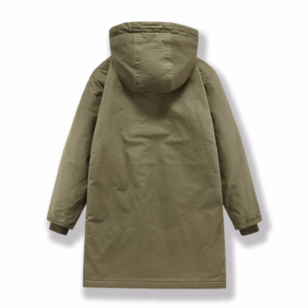 画像6: Mens hooded thickened cotton coat jacket ユニセックス男女兼用フード付きARMYアーミーロングコート (6)