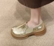 画像3: women casual wedge heel platform sole round toe lazy loafers pumps　ウエッジ厚底プラットホームローファー パンプス (3)