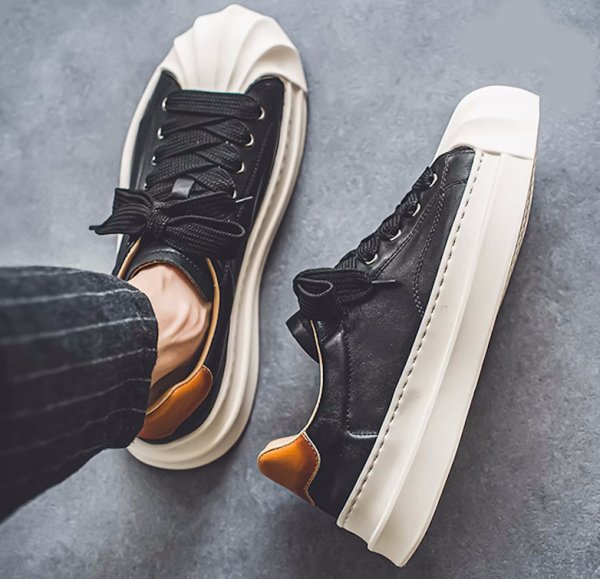 画像5: shell toe lace up leather sneakers　男女兼用ユニセックスシェルトゥレースアップレザースニーカー (5)