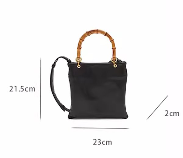 画像7: leather dark crocodile pattern bamboo handle tote shoulder bag 男女兼用ユニセックスレザーバンブーハンドルトートショルダーレザーハンドバッグ2WAYバッグ (7)