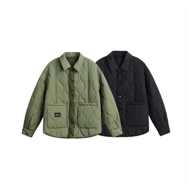 画像3: contrasting color quilted jacket coat　ユニセックス男女兼用キルティングコントラストジャケット　コート (3)