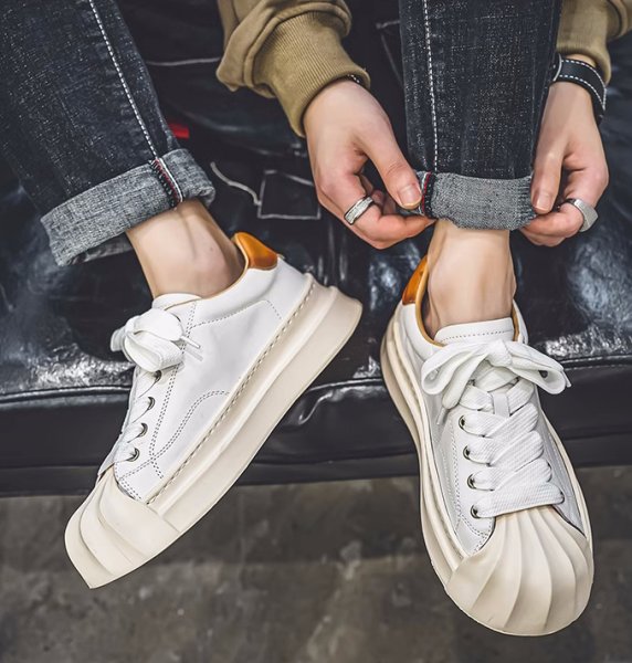 画像6: shell toe lace up leather sneakers　男女兼用ユニセックスシェルトゥレースアップレザースニーカー (6)