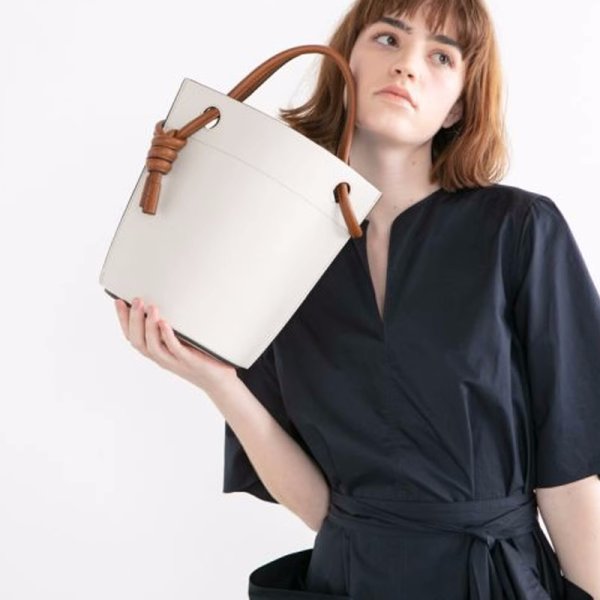 画像5: rope simple and high-end  bucket leather tote underarm bag 男女兼用ユニセックスレザーバケットシンプルトートアンダーアームバッグ (5)