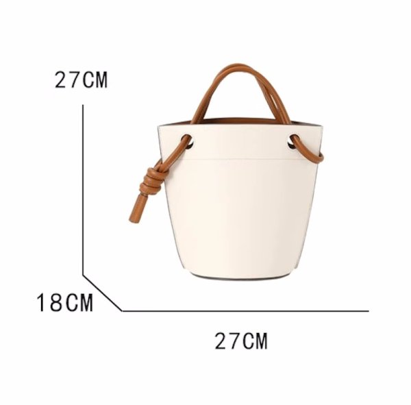 画像8: rope simple and high-end  bucket leather tote underarm bag 男女兼用ユニセックスレザーバケットシンプルトートアンダーアームバッグ (8)