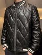 画像6: quilted leather blouson stadium jumper down jacket　キルティングレザーダウンジャケットブルゾンスタジャン (6)
