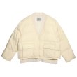 画像1: Women's V-neck design  jacket Coat outer  Vネックカラーダウン ジャケット コートアウター (1)