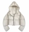 画像1: Women's short length down hoodie jacket   Coat outer  ショート丈ダウンフーディジャケット コートアウター (1)