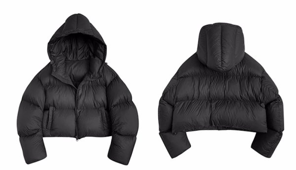 画像5: Women's short length down hoodie jacket   Coat outer  ショート丈ダウンフーディジャケット コートアウター (5)