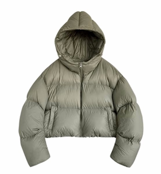 画像3: Women's short length down hoodie jacket   Coat outer  ショート丈ダウンフーディジャケット コートアウター (3)