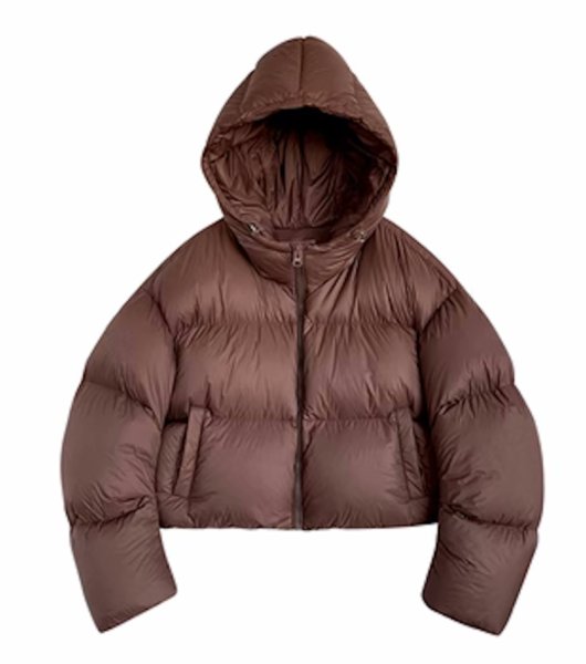 画像4: Women's short length down hoodie jacket   Coat outer  ショート丈ダウンフーディジャケット コートアウター (4)