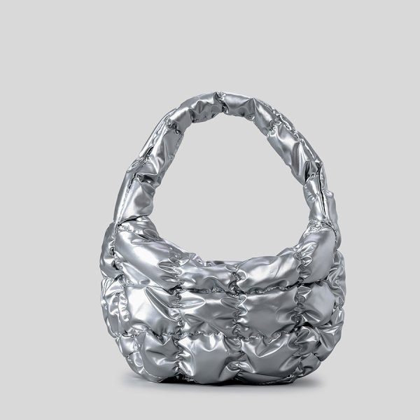 画像2: New mini pleated  QUILT SINGLE cloud SHOULDER CROSSBODY BAG　男女兼用ユニセックスキルティングミニクラウドシングルショルダークロスボディバッグショルダーバッグ (2)