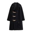 画像1: Women's Clothing Western  duffel coat jacket 　ユニセックス男女兼用ブラックダッフルコートロングコート (1)