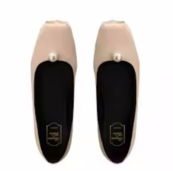 画像8: With one point pearl flat pumps ballet shoes　ワンポイントパール付き フラットパンプス バレーシューズ (8)