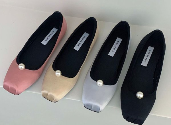 画像6: With one point pearl flat pumps ballet shoes　ワンポイントパール付き フラットパンプス バレーシューズ (6)
