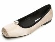 画像1: With one point pearl flat pumps ballet shoes　ワンポイントパール付き フラットパンプス バレーシューズ (1)