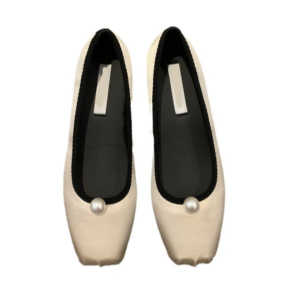画像7: With one point pearl flat pumps ballet shoes　ワンポイントパール付き フラットパンプス バレーシューズ (7)