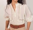 画像1: Women's lace long sleeve blouse　　レディースレース長袖ブラウス (1)