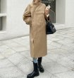 画像12: Women's Long Stand Collar Temperament Commuting Style Casual coat jacket 　ユニセックス男女兼用スタンドカラーウインドブレーカーロングコート (12)