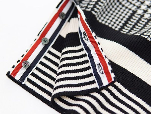 画像9: Women's black and white color houndstooth pattern sweater  Knitted 　ハンドトゥース千鳥格子パターン3デザインカーディガンタートルプルオーバーセーターニット (9)